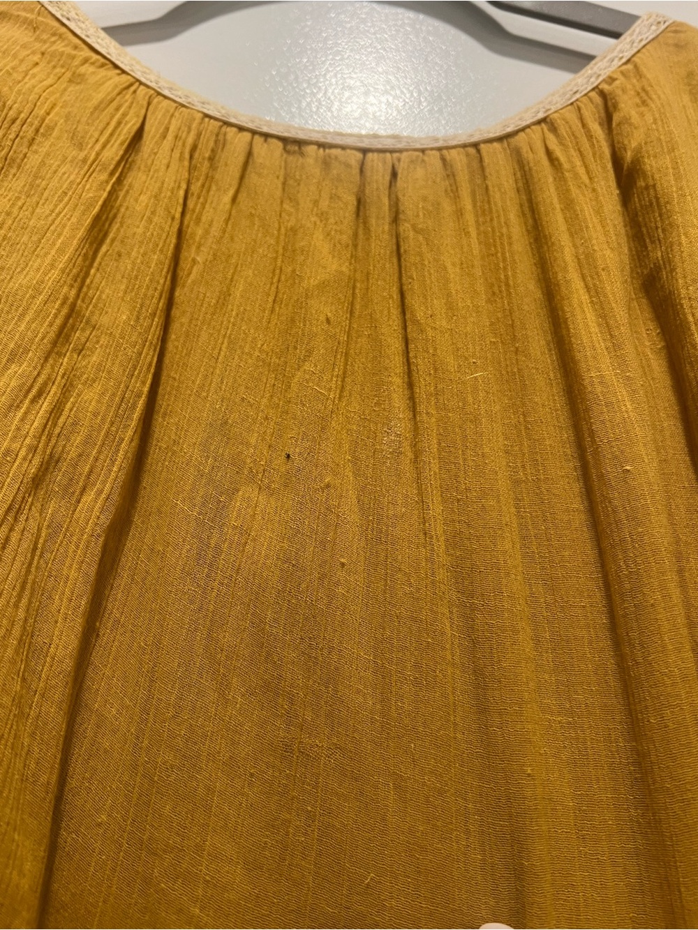 Umgee Mustard Yellow Lace Trim Tunic Dress Large - Picture 8 of 10